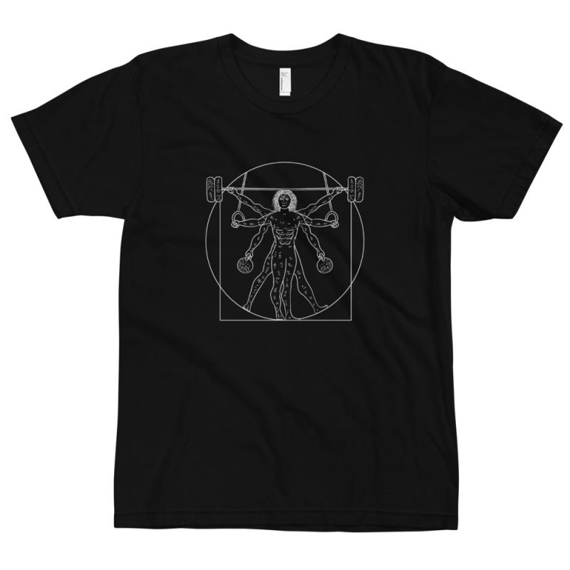 Vitruvian crossfit man original Crossfit t-shirt workout apparel